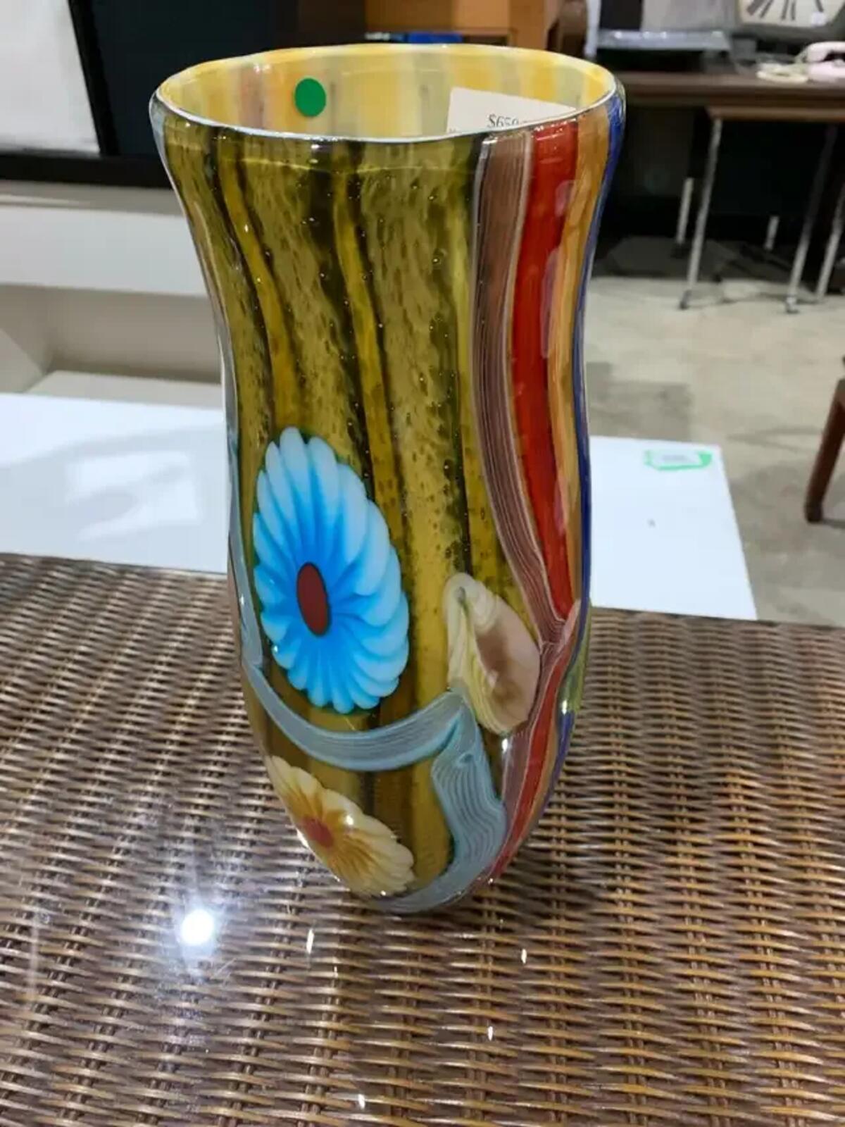 Primary colour Glass Flower Vase - Murano