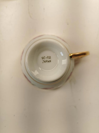 Assorted bone china set 4 cups and 10 saucers. Made in England/Japan/China