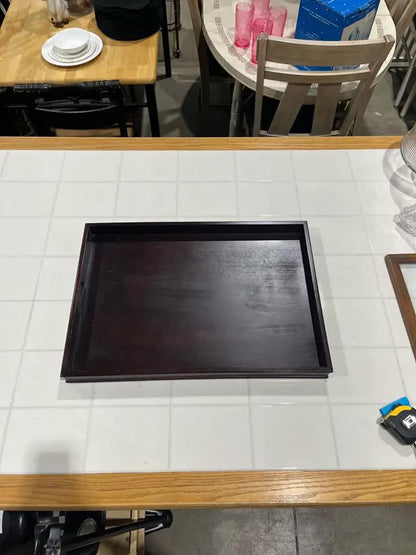 Large Dark Wooden Serving Tray