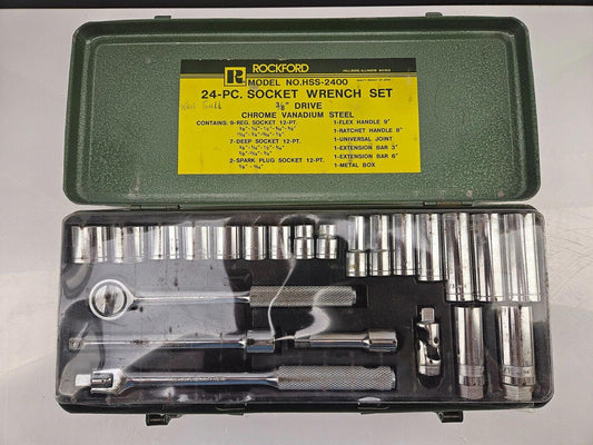 Vintage Rockford 24 Piece Socket Wrench Set