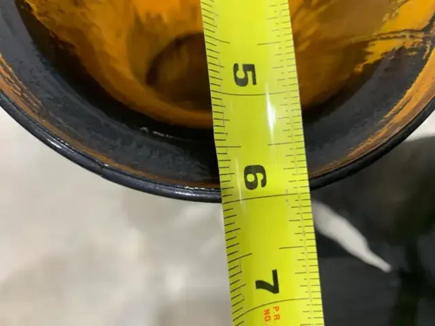Brown 39” Tall Ripple Glass Vase
