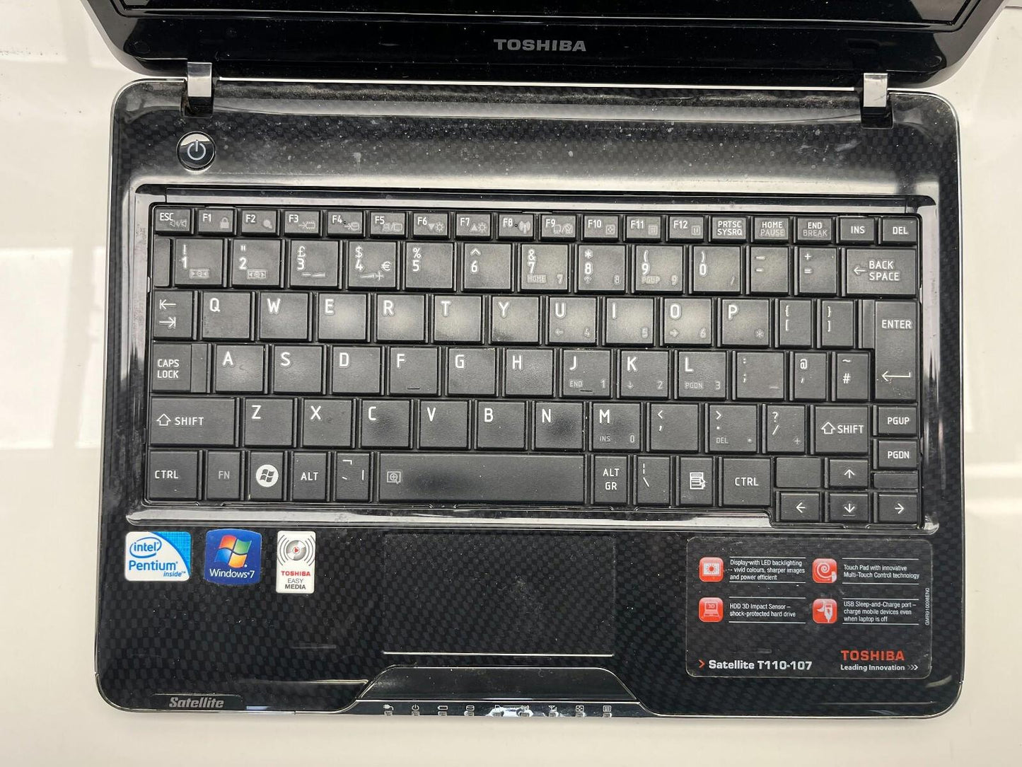 Toshiba Satellite T110-107 FOR PARTS