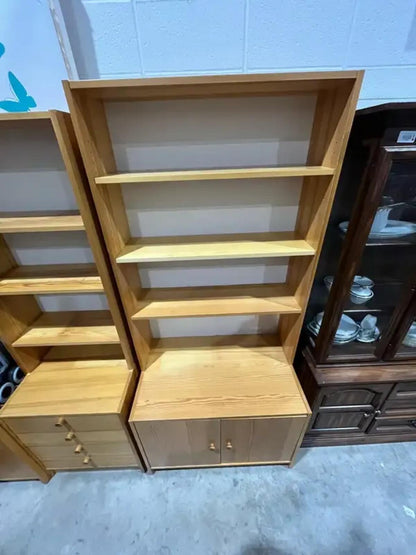 Pine Bookcase with bottom cabinet
