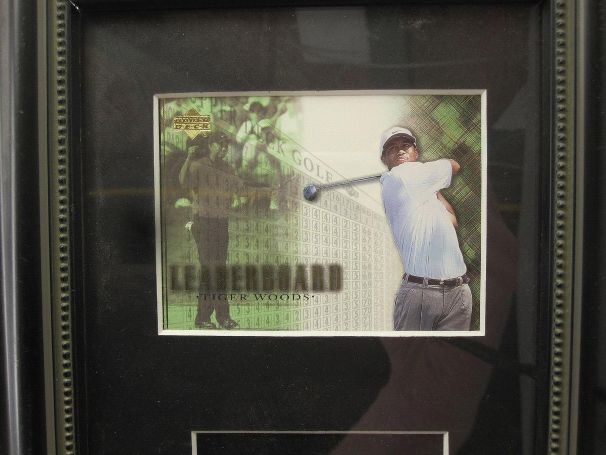 Upper Deck 2001 Tiger Woods Leaderboard Golf Card Framed