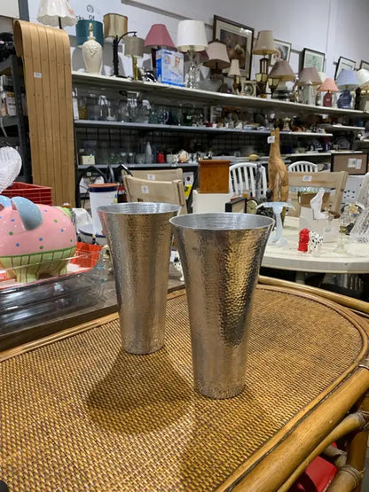 Hammered Silver Vases