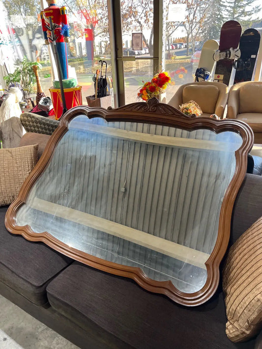 Vintage big wood ornate Mirror