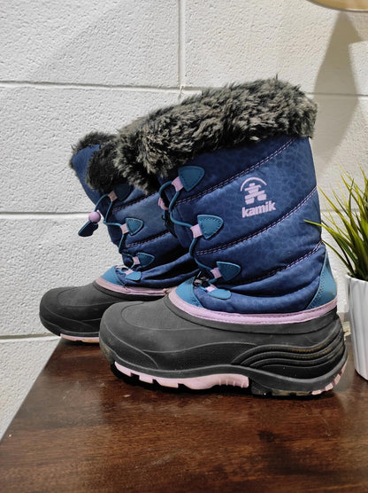 Kamik Waterbug 4 Kid's Winter Boots, LT Navy Purple