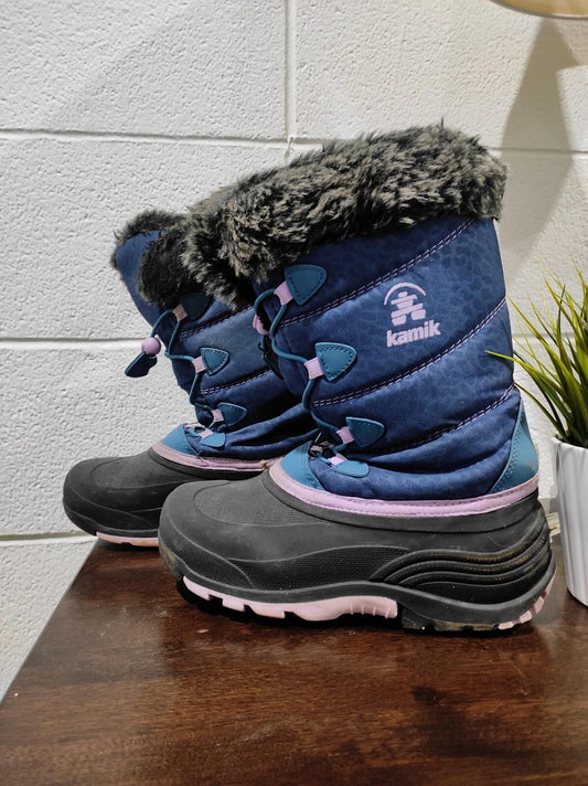 Kamik Waterbug 4 Kid's Winter Boots, LT Navy Purple