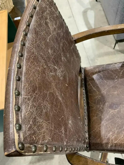 Leather Pottery Barn Swivel Office Chair