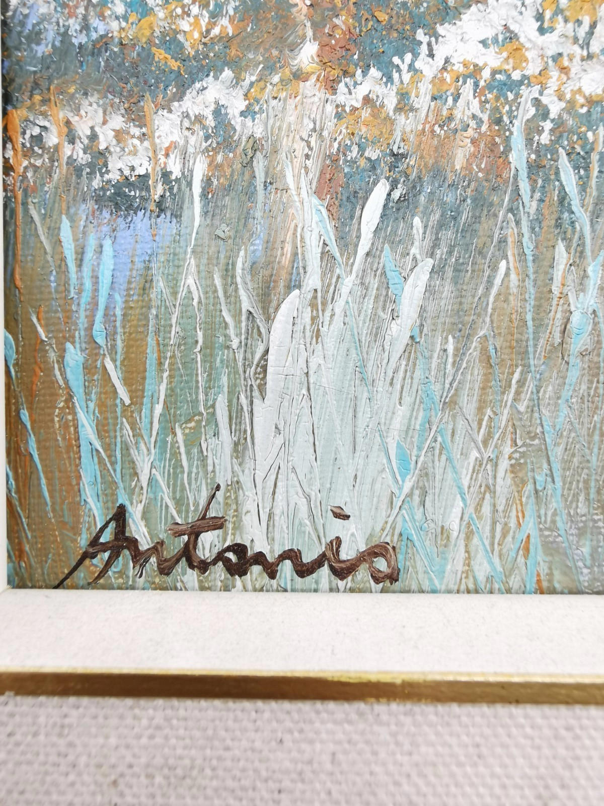 ANTONIO VINTAGE BEAUTIFUL TREE, RIVER, DUCK Painting