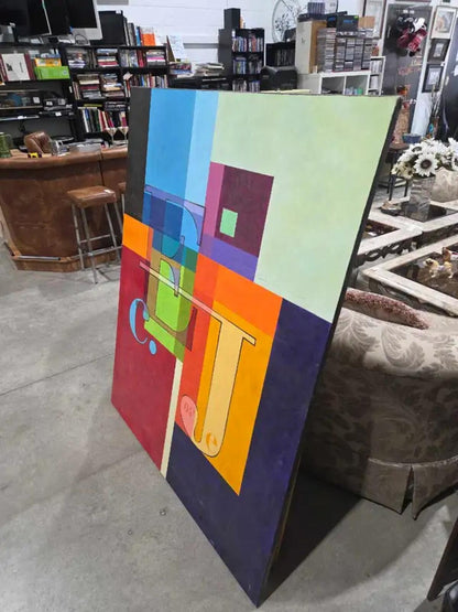 Large Colorful Canvas Painting 4 x 5ft