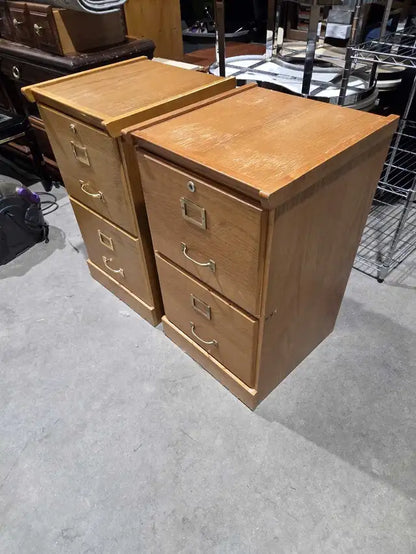Vintage Wooden Filing Cabinet - 2 Available