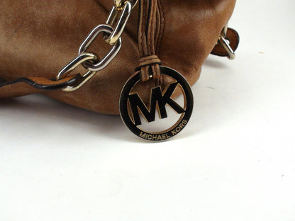 Michael Kors MK Lillie Chain Tan Brown Leather Tote With MK Wallet - Pre-Owned