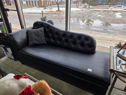Black Faux Leather Sofa/Armchair Set