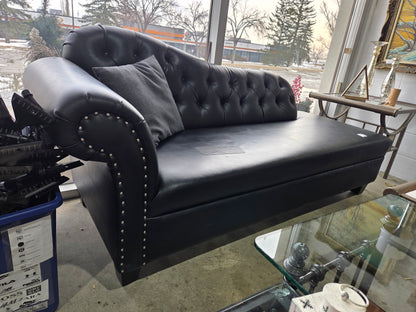 Black Faux Leather Sofa/Armchair Set