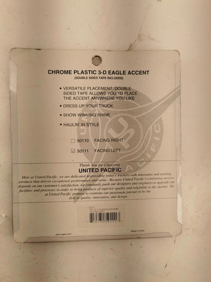 United Pacific Chrome Plastic Flying Eagle Accent - Facing Left