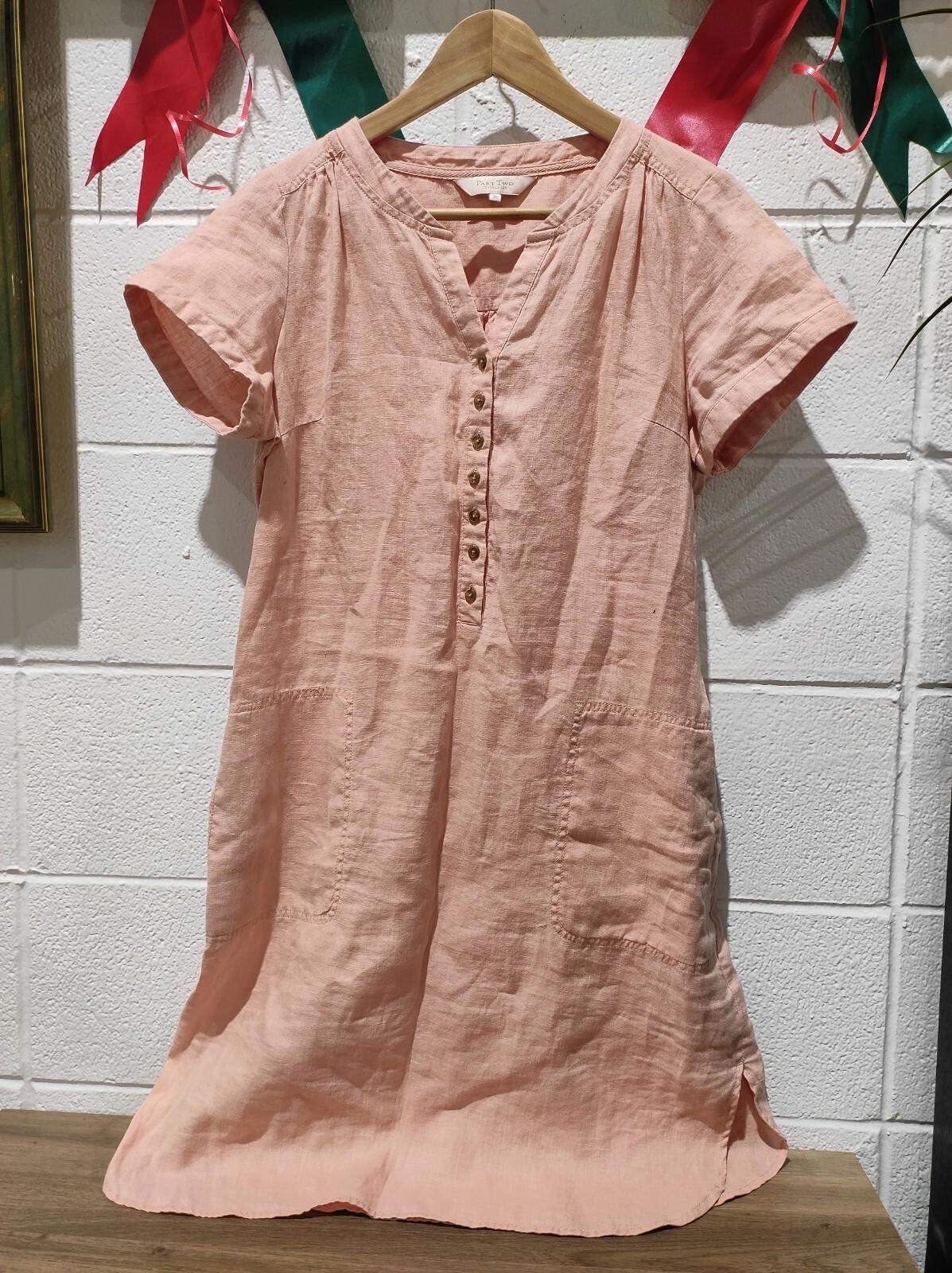Robe droite Copenhagen en lin couleur caramel au beurre salé - Taille 38