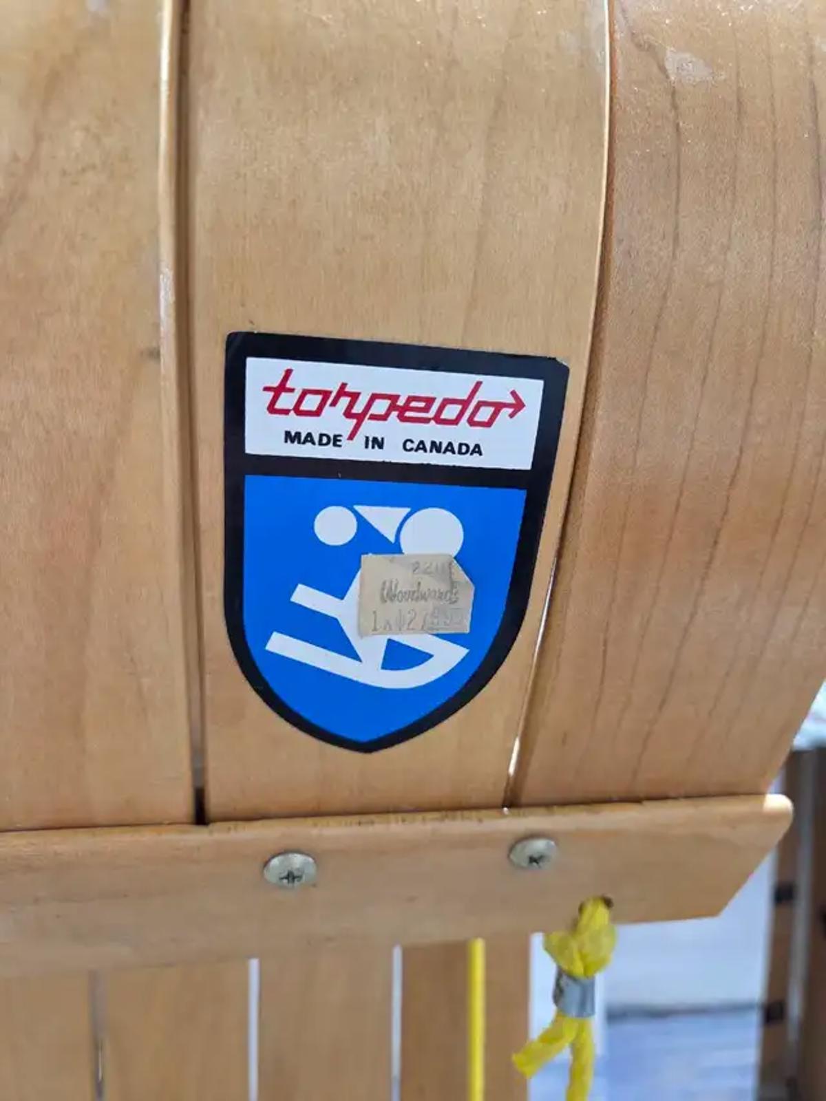 Torpedo 6ft Wooden Toboggan Sled