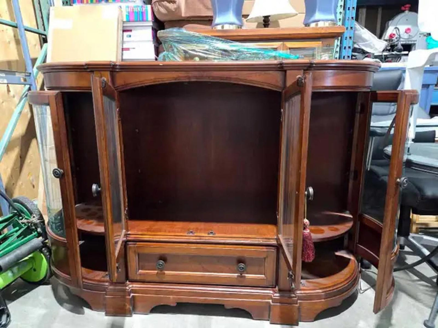 Curved Glass Buffet Display Cabinet