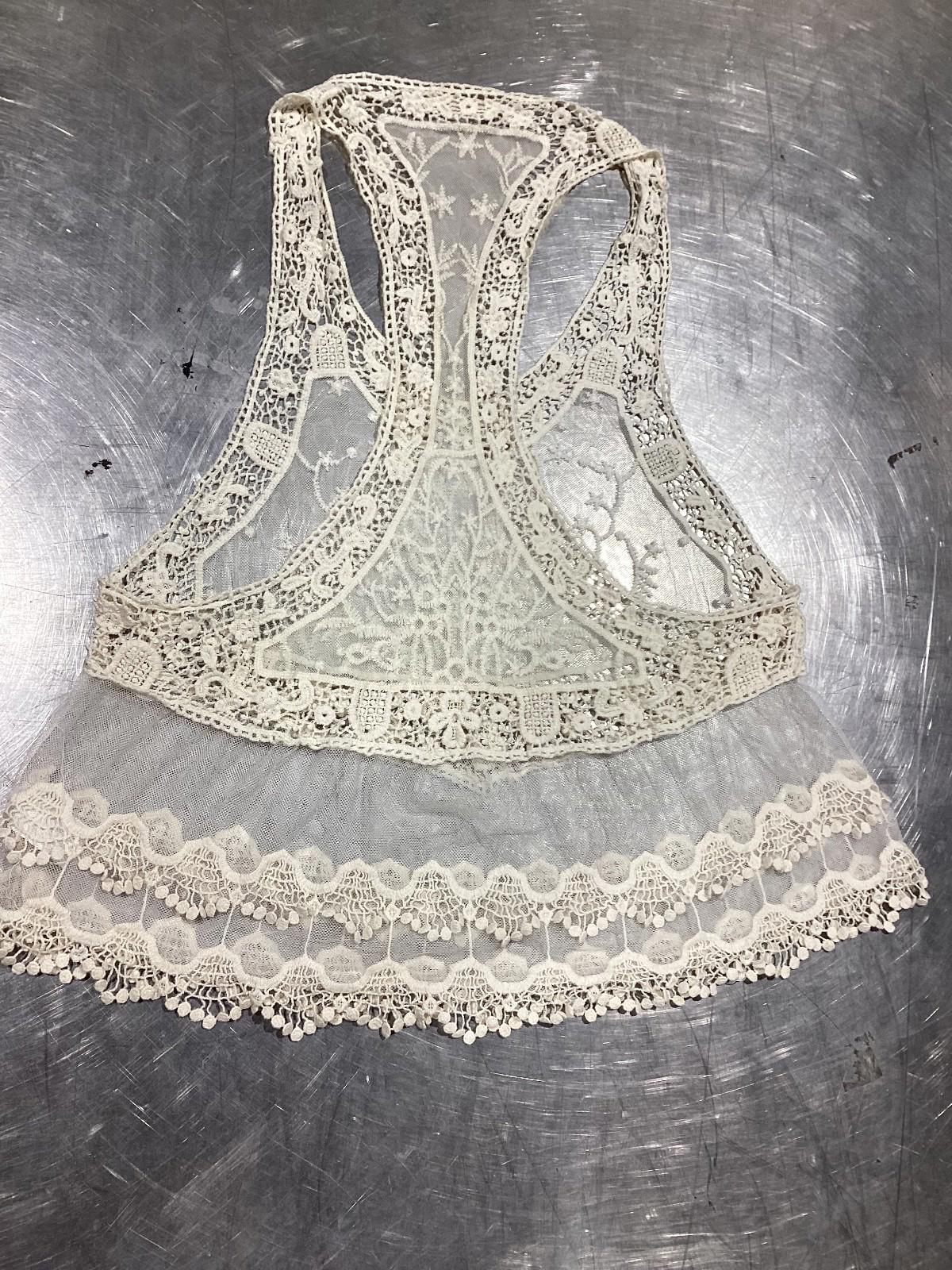Cream Ivory Lace Racerback Tank – Elegant Crochet Detail