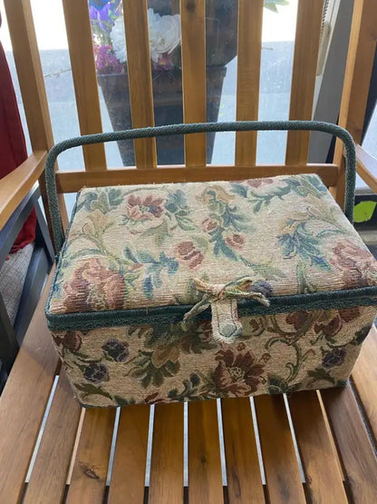Vintage Floral Sewing Basket