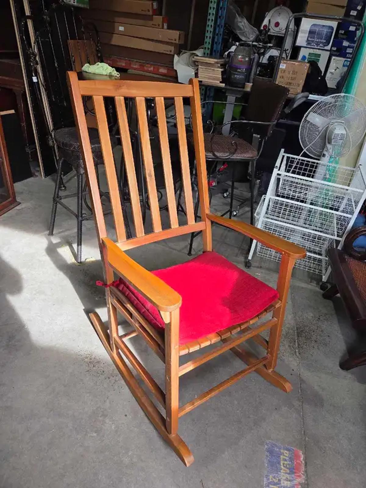 Large Wooden Rocking Chair with cushion