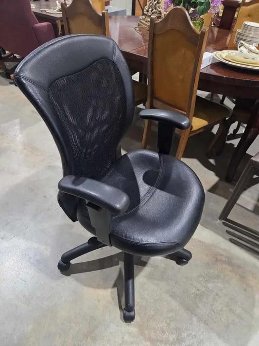 Leather Office Chair with Mesh Back