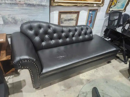 Black Faux Leather Sofa Set
