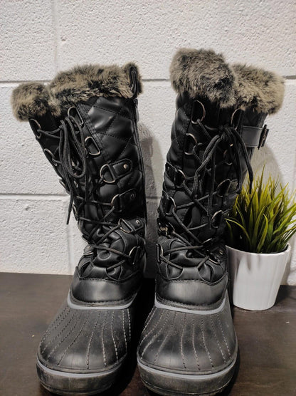 DREAM PAIRS Women'S DP Warm Faux Fur Lined Mid Calf Winter Snow Boots Size 10