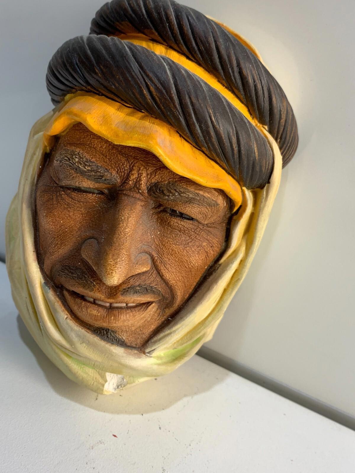 1960 Chalkware Wall Mask Men Characters by Legion 'Nomad' Made In ENGLAND