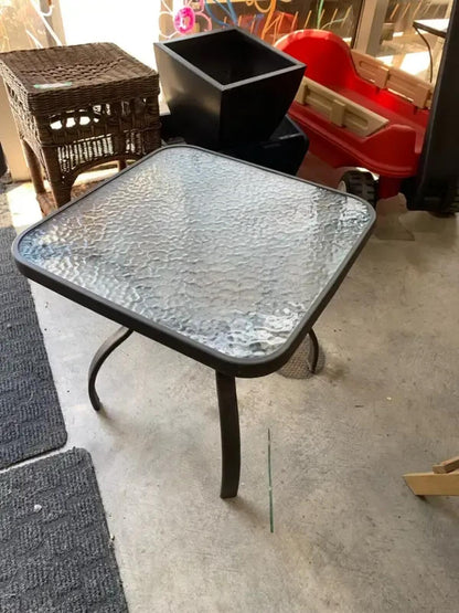 Outdoor Glass Side Table