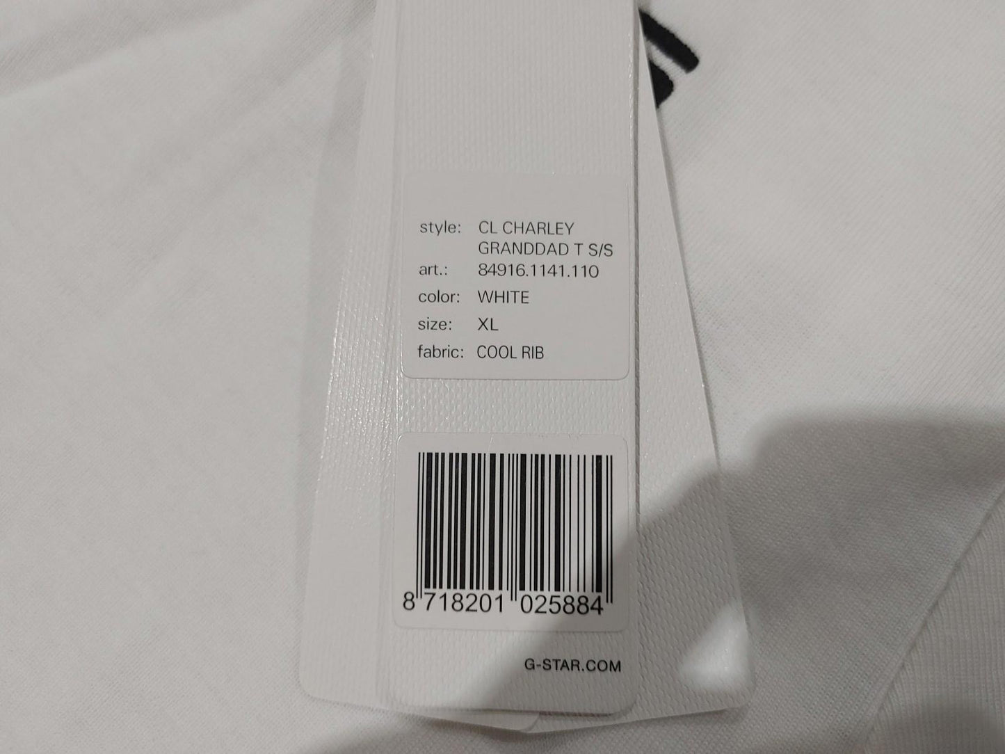 Brand New G-Star RAW CorrectLine Charley Granddad T-Shirt White Men's Size XL