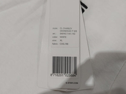 Brand New G-Star RAW CorrectLine Charley Granddad T-Shirt White Men's Size XL