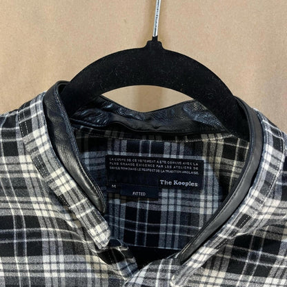 The Kooples Men’s Black & White Plaid Shirt (Size M)