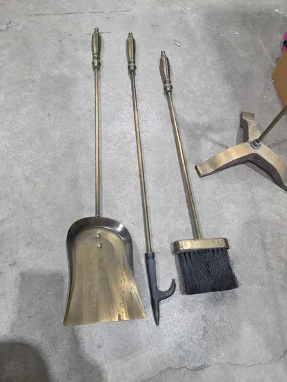 Vintage Brass Fireplace Tool Set