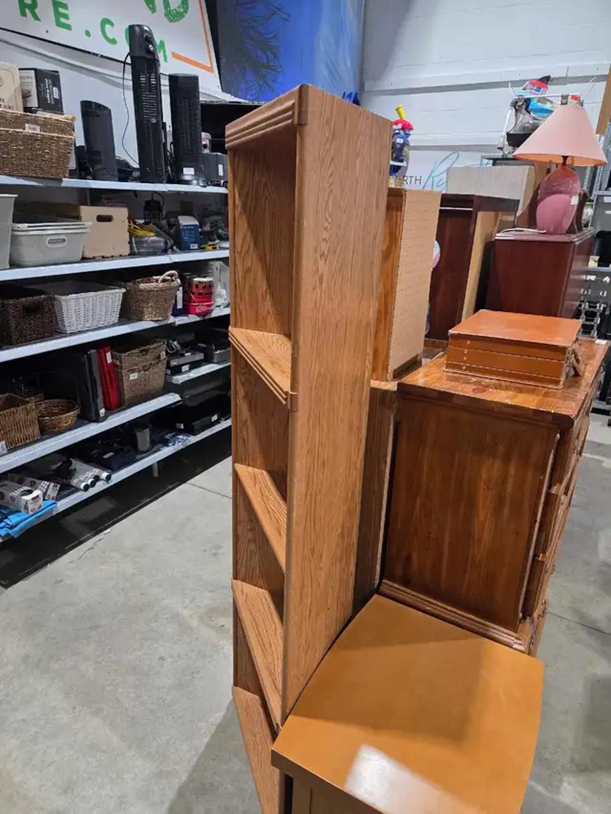 Wooden Tall Corner Shelf