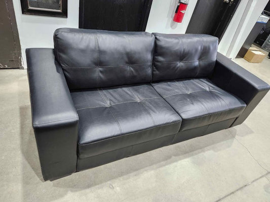 Bonded Leather 7ft Sofa - Black