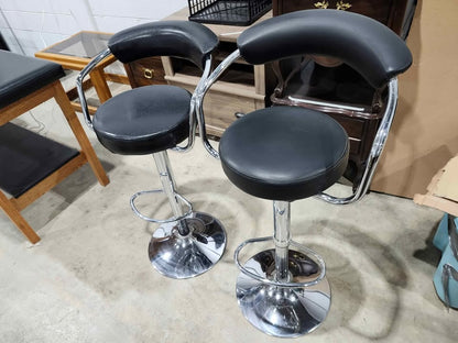 Black/Chrome Adjustable BarStools