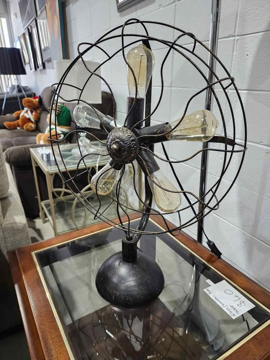 Bronze Iron Fan Table Accent Lamp