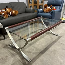 Vintage Glass-Wooden Coffee table