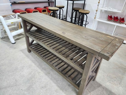 Rustic Solid Wooden X Console Table