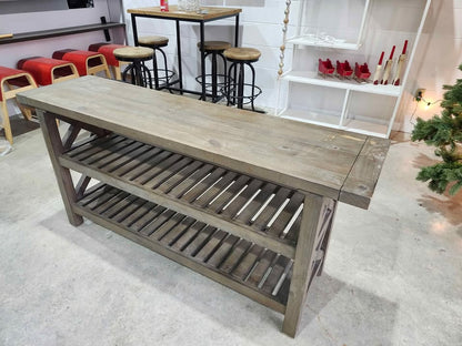 Rustic Solid Wooden X Console Table