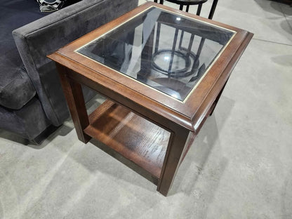 Glass/Wooden Side Table