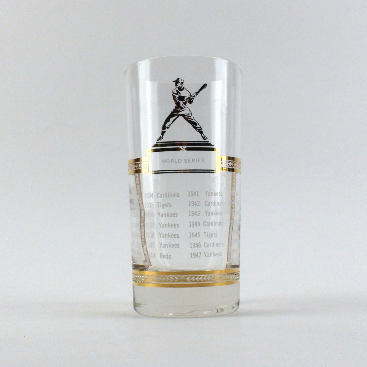 Sports Kings 1954 Highball Drink Glass - World Series Baseball - Yankees, More