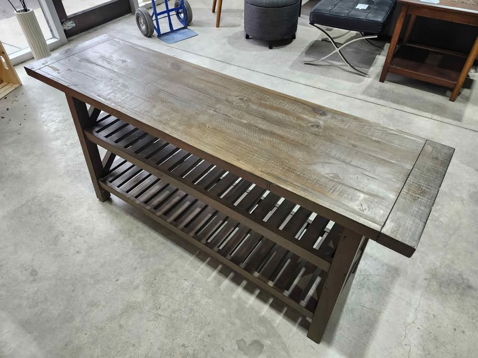 Rustic Solid Wooden X Console Table
