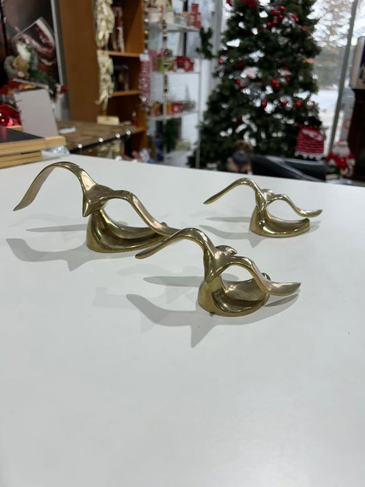 Vintage Brass Seagull Birds - Set of 3