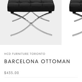 Modern Chrome & Leather Barcalona Ottoman