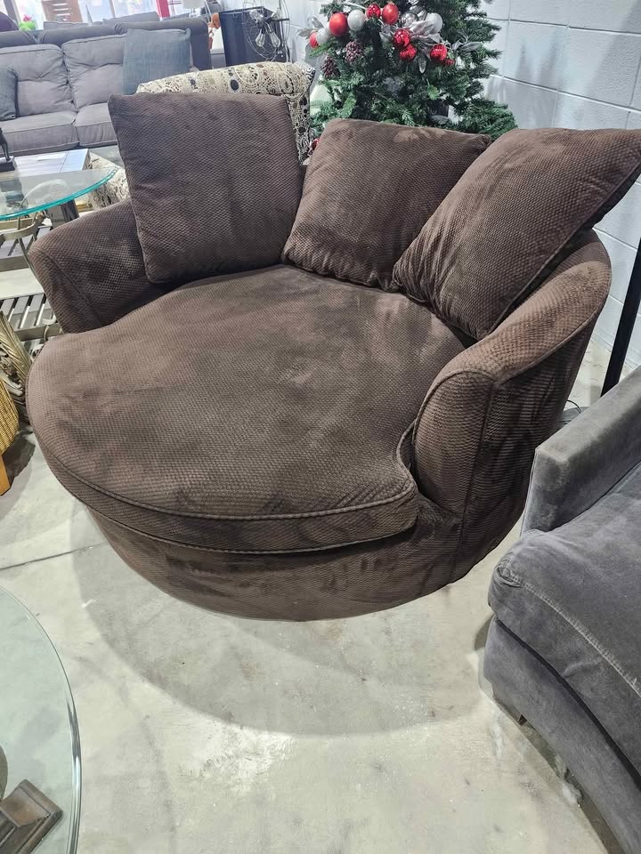 Oversized Round Nest Chair - Chocolate Brown