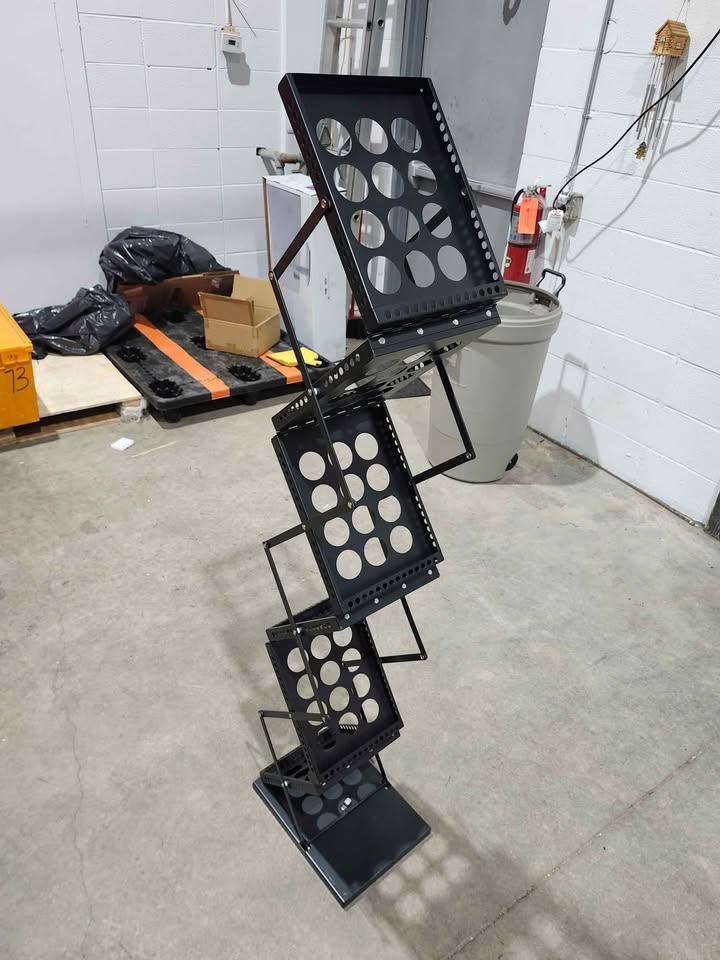 Foldable Portable Double-Sided Literature Display Rack - Black Metal ...