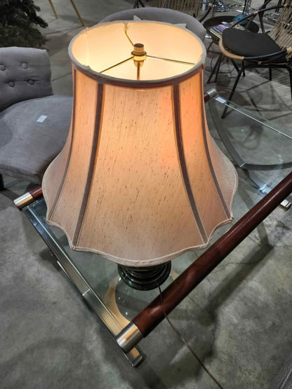 Vintage Brass Colored Steel Vase Table Lamp